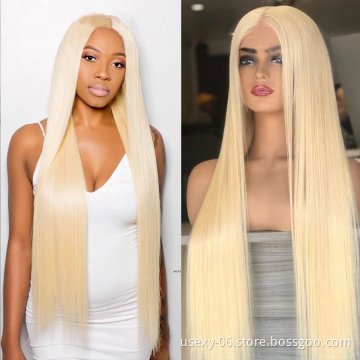 Wholesale 613 HD Full Lace Wig Human Hair,Platinum Blonde 613 transparent Lace Frontal Wig,13x4 13x6 613 Virgin Lace Front Wig